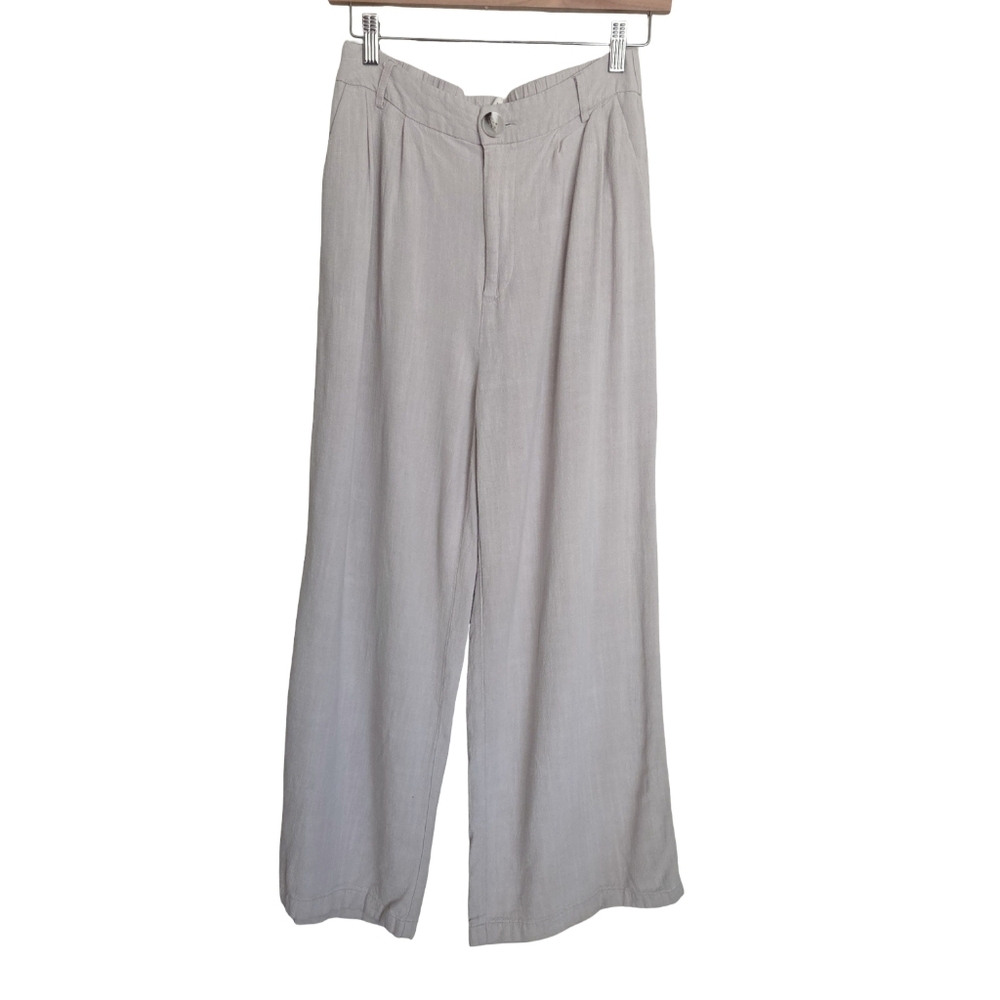 Blenca | Linen Blend Wide Leg Pants with Pockets